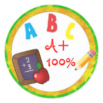Green Chalkboard School Teacher Sticker Labels D2