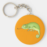 Green chameleon key chain