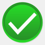 Green Check Mark Symbol Round Sticker