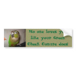 Green Cheek Conure Love bumper stickers