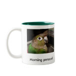 Green Cheek Conure Morning Person mugs