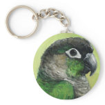"Green Cheeked Conure" Bird Art Keychain