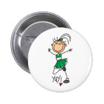 Green Cheerleader Button