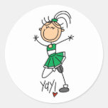 Green Cheerleader Sticker
