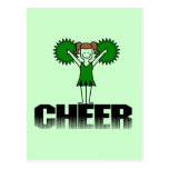 Green Cheerleading T-shirts and Gifts Post Card
