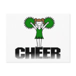 Green Cheerleading T-shirts and Gifts postcards