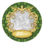Green Chequered Custom Photo Baby's First Christma stickers
