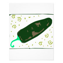 Green chilli rounded swirls pepper personalised invites