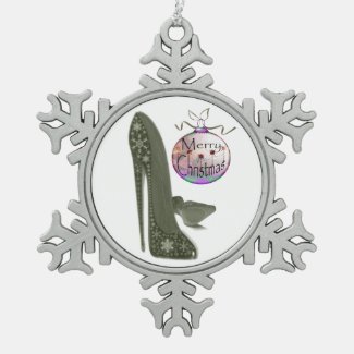 Green Christmas Stiletto Snowflake Ornament