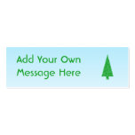Green Christmas Tree. Blue and White. Custom Text business cards