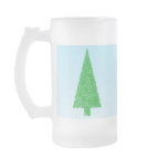 Green Christmas Tree. Blue and White. Custom Text mugs