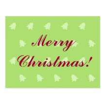 Green Christmas Tree Pattern Custom Postcards