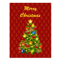 Green Christmas Tree Postcard