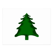 Green Christmas Tree Satin Edges Graphic Shape.png Postcard
