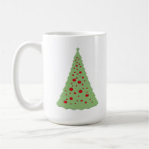 Green Christmas Trees with Red Ornaments Mug