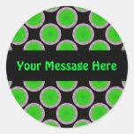 Green Circles Round Sticker