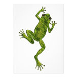 Green Climbing Tree Frog Custom Invitations