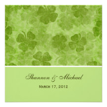 Green Clover Irish Wedding Invitations