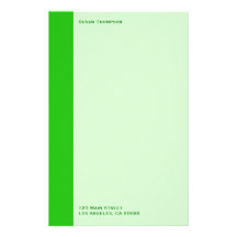 green colour custom stationery
