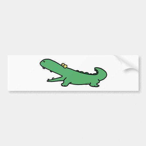 Green crocodile bumper sticker