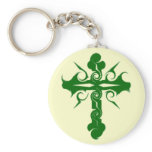 Green Cross Keychain