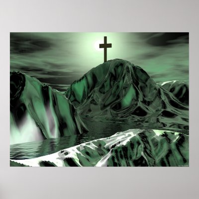 Green Cross Poster by artispower