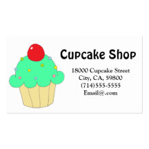 Green Cupcake Customisable Business Cards