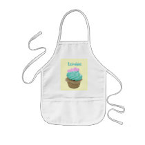 Green Cupcake with Pink Hearts Apron