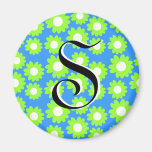 Green Daisies Fridge Magnet