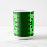 Green Daisy Flower, Pattern Stripes - Mug