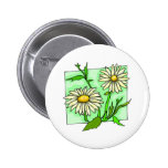 Green Daisy Pinback Button