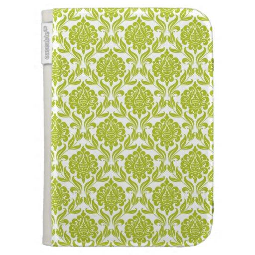 Green Damask Pattern Kindle Keyboard Covers