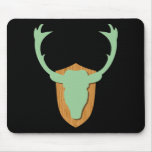 Green Deer Head mousepads