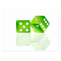 green dice post cards