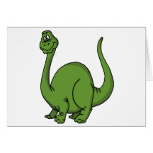 Green Dino Greeting Cards