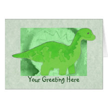 Green Dinosaur Greeting Card