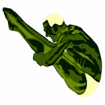 Green Diver Magnet Sculpture