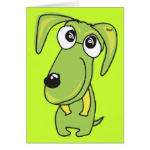 Green Dog Blank Card