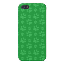 Green dog paw print pattern cases for iPhone 5