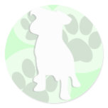 Green Dog Silhouette Stickers