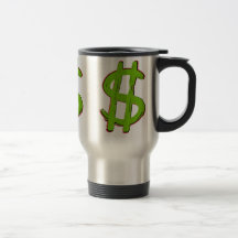 Green Dollar Sign Coffee Mug