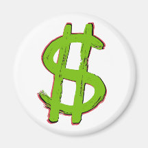 Green Dollar Sign Magnets