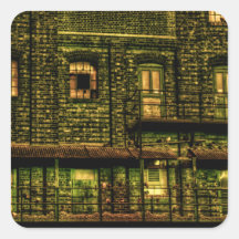 Green Doors Square Sticker