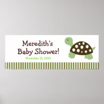 Green Dot Turtle Custom Baby Shower Banner
