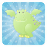 Green Dragon Monster Party Favor Stickers