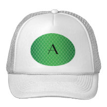 Green dragon scales monogram mesh hat