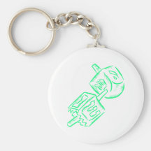 Green Dreidel Keychains