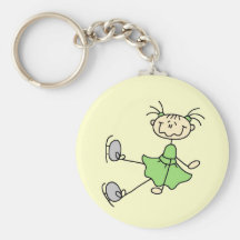 Green Dress Figure Skater Tshirts and Gifts Keychain