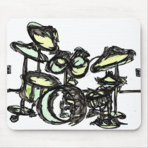 GREEN  "Drum Set"  From Stitchlip's House Series Mousepads