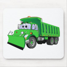 Green Dump Truck Cartoon Mouse Mat